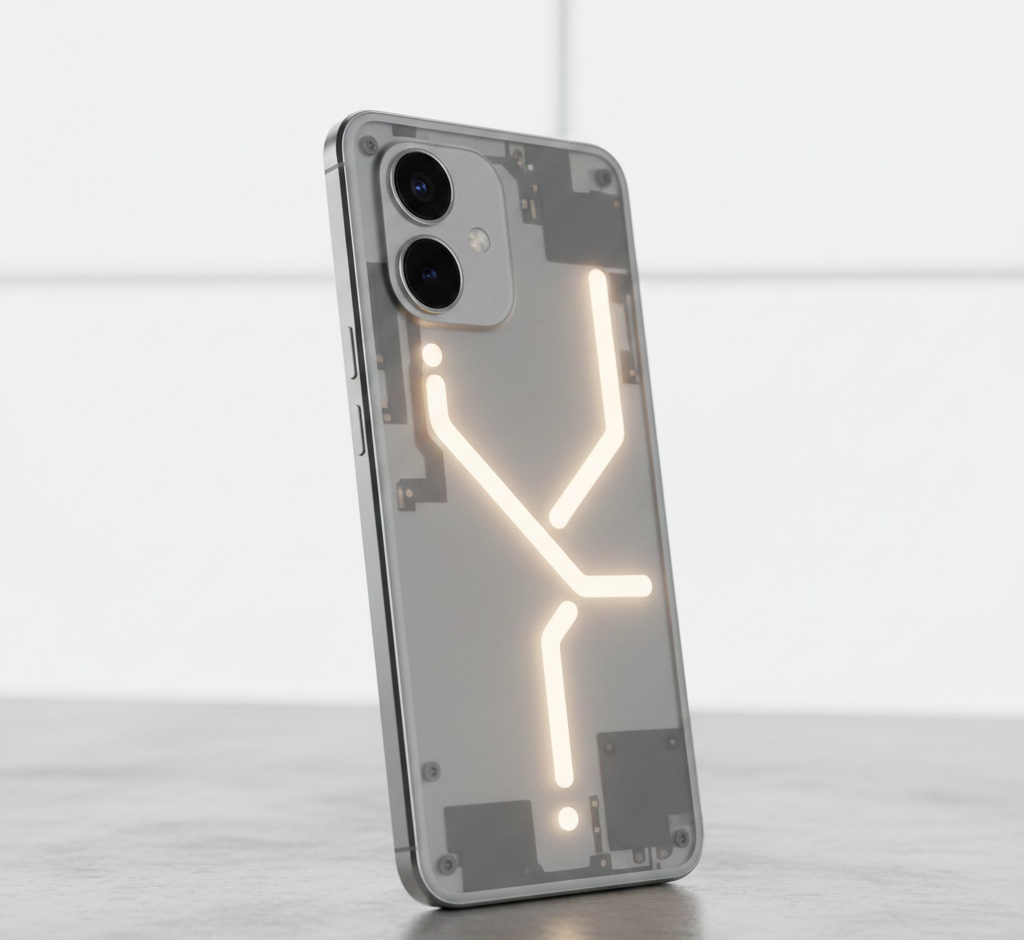 Nothing Phone 3a Community Edition featured image with transparent back and glowing Glyph interface